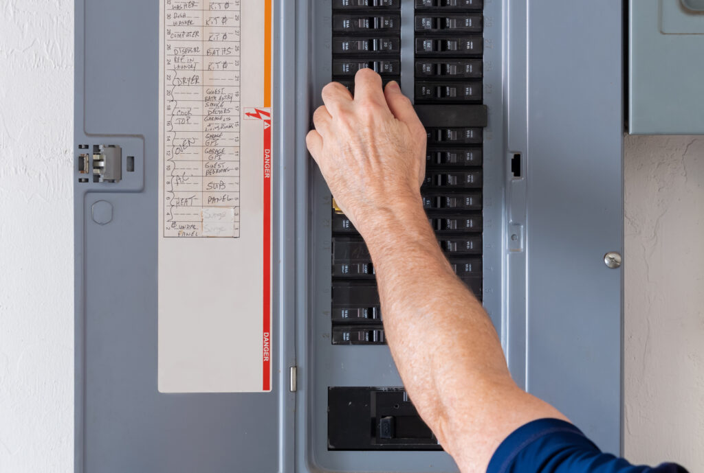 resetting a breaker panel that tripped in Charlotte nc